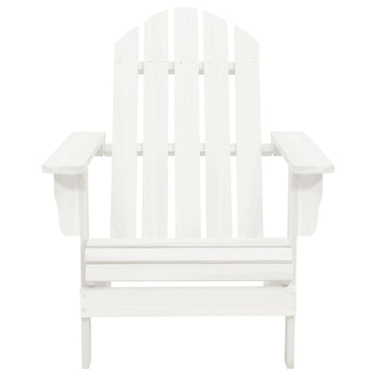 Adirondack-Gartenstuhl mit Fußstütze & Tisch Tannenholz Weiß