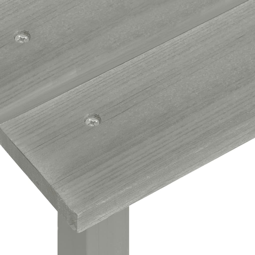 Adirondack-Gartenstuhl mit Fußstütze & Tisch Tannenholz Grau