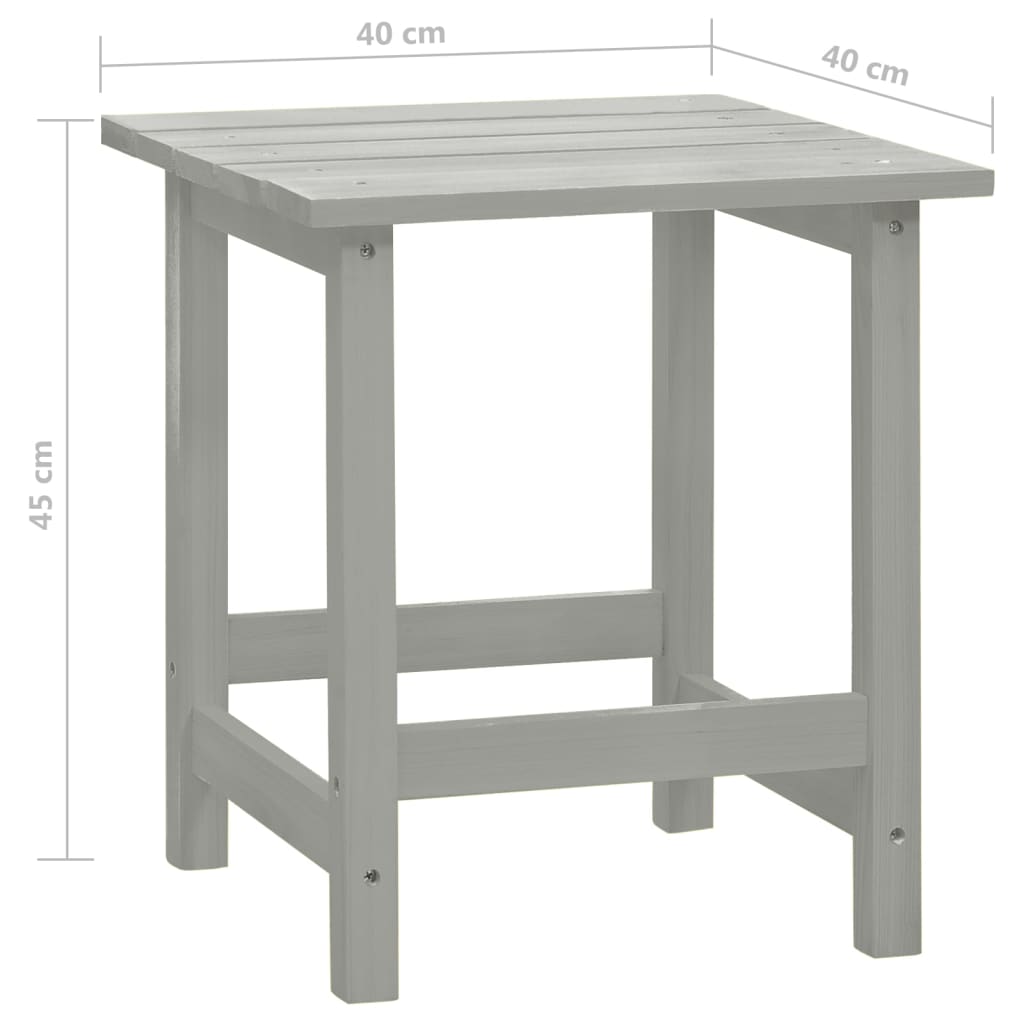 Adirondack-Gartenstuhl mit Fußstütze & Tisch Tannenholz Grau