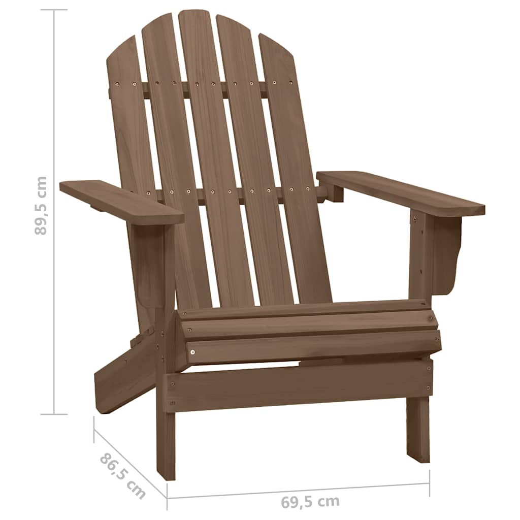 Adirondack-Gartenstuhl mit Fußstütze & Tisch Tannenholz Braun