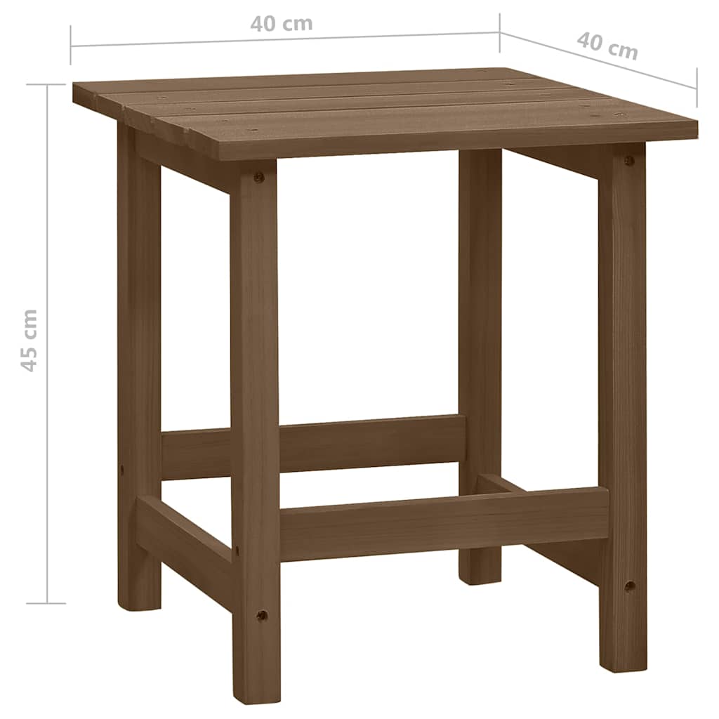 Adirondack-Gartenstuhl mit Fußstütze & Tisch Tannenholz Braun