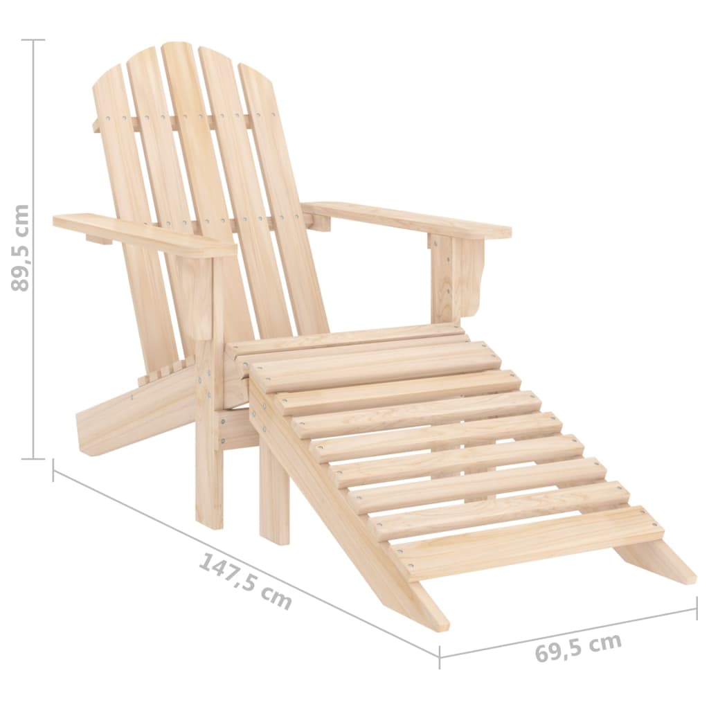 Adirondack-Gartenstuhl mit Fußstütze & Tisch Massivholz Tanne