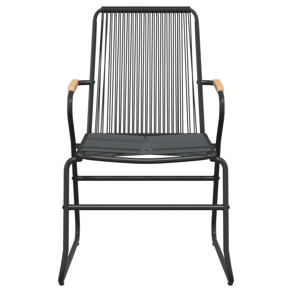 3-tlg. Garten-Essgruppe Schwarz PVC Rattan