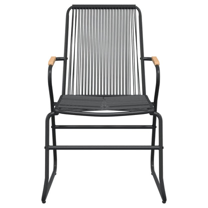 3-tlg. Garten-Essgruppe Schwarz PVC Rattan