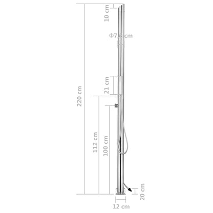 Gartendusche 220 cm Edelstahl