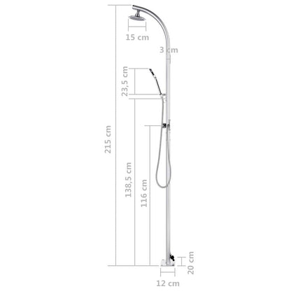 Gartendusche 215 cm Aluminium