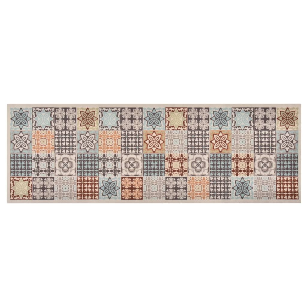 Tapis de cuisine lavable mosaïque multicolore 45x150 cm