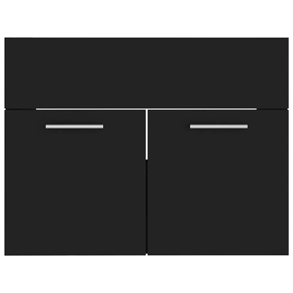 2-tlg. Badmöbel-Set Schwarz Holzwerkstoff