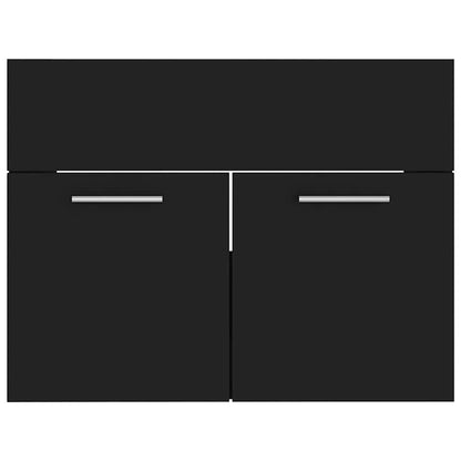2-tlg. Badmöbel-Set Schwarz Holzwerkstoff