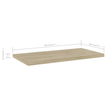 Bücherregal-Bretter 4 Stk. Sonoma-Eiche 40x20x1,5 cm