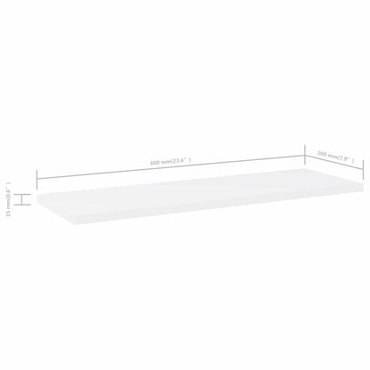 Bücherregal-Bretter 4 Stk. Weiß 60x20x1,5 cm Holzwerkstoff