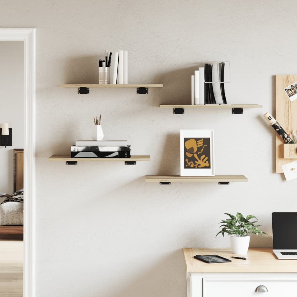 Bücherregal-Bretter 4 Stk. Sonoma-Eiche 60x30x1,5 cm