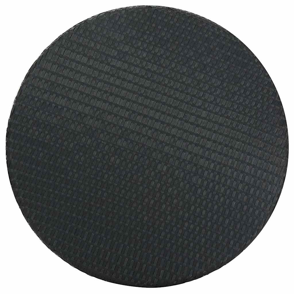 5-tlg. Gartenbar-Set mit Kissen Poly Rattan Schwarz