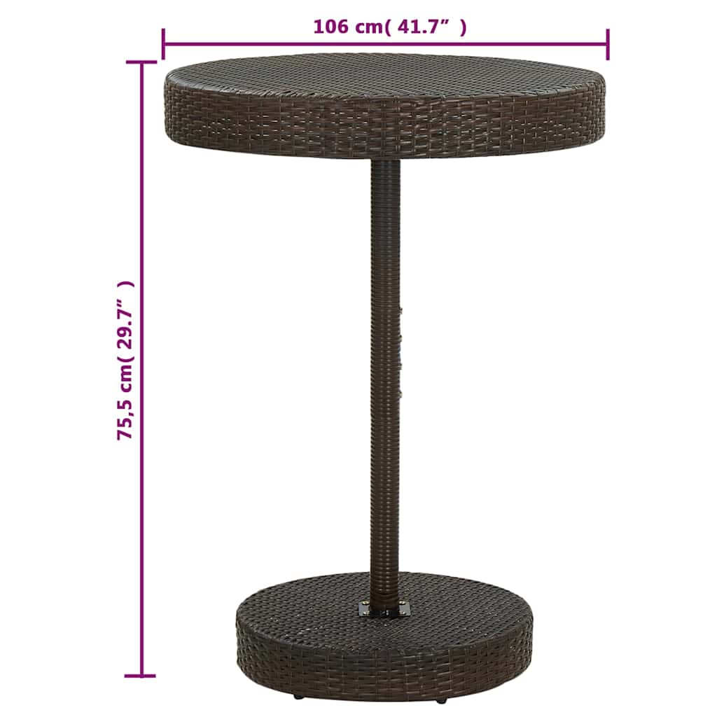 5-tlg. Gartenbar-Set Poly Rattan Braun