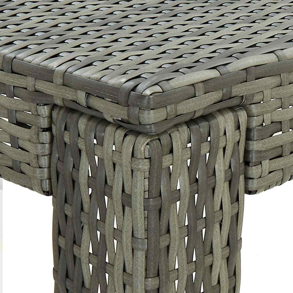 5-tlg. Gartenbar-Set mit Kissen Poly Rattan Grau