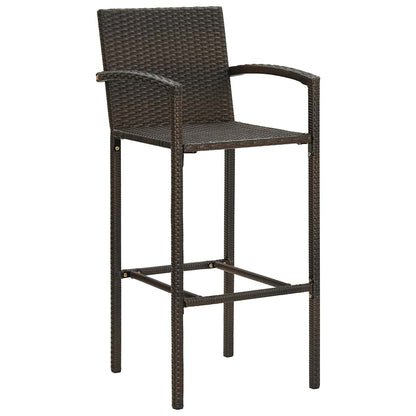 5-tlg. Garten-Bar-Set mit Armlehnen Poly Rattan Braun
