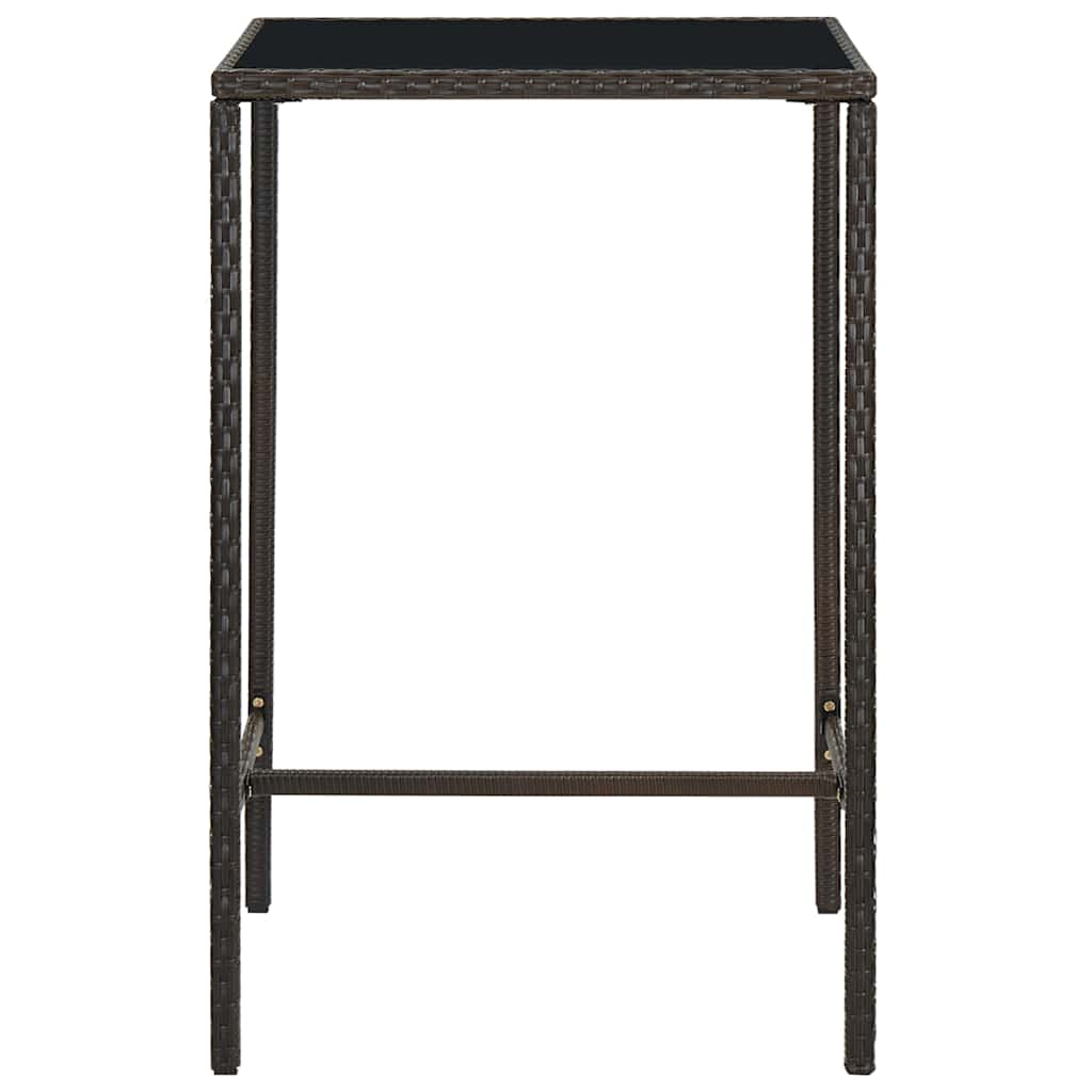 5-tlg. Gartenbar-Set Poly Rattan Braun