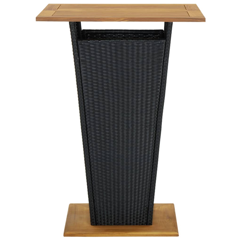 5-tlg. Gartenbar-Set mit Kissen Poly Rattan Schwarz