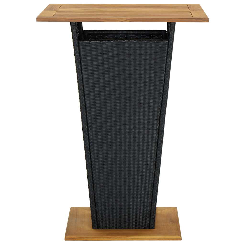 9-tlg. Gartenbar-Set mit Kissen Poly Rattan Schwarz
