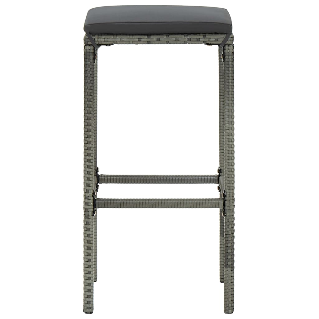 4-tlg. Gartenbar-Set mit Kissen Grau