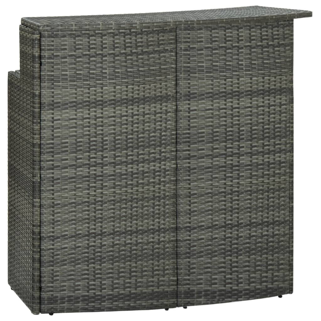 4-tlg. Gartenbar-Set mit Kissen Grau