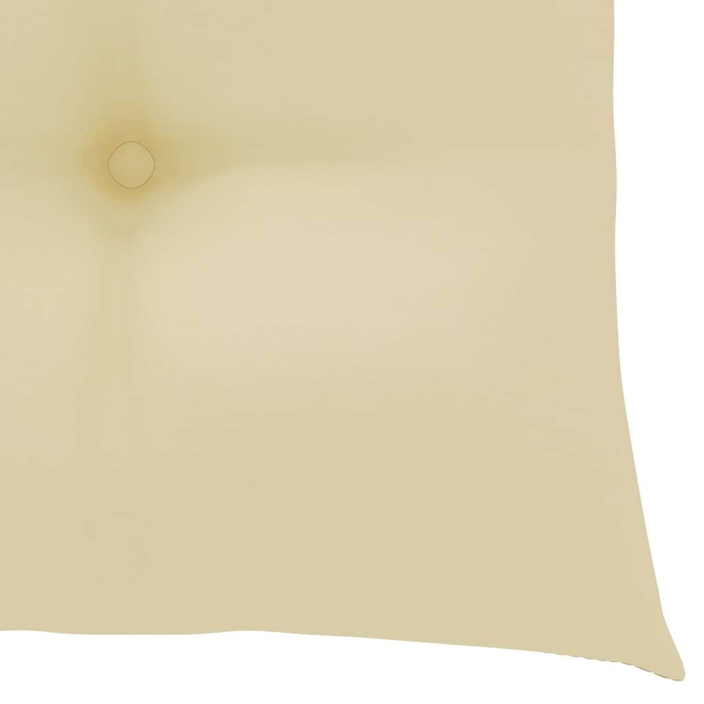 Klappstühle mit cremeweißen Kissen, 2 Stück, Massivholz Teakholz