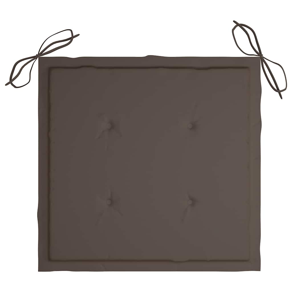Gartenstühle mit Taupe Kissen 2 Stk. Massivholz Teak