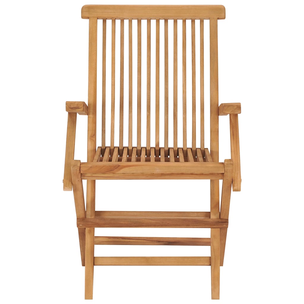 Klappstühle mit grauen Kissen, 2 Stück, Massivholz Teakholz