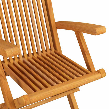 Klappstühle mit Anthrazit Kissen 3 Stk. Massivholz Teak