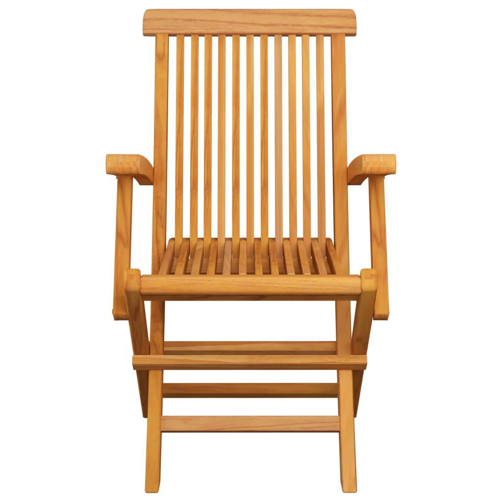 Klappstühle mit weinroten Kissen, 3-teilig, Massivholz Teakholz