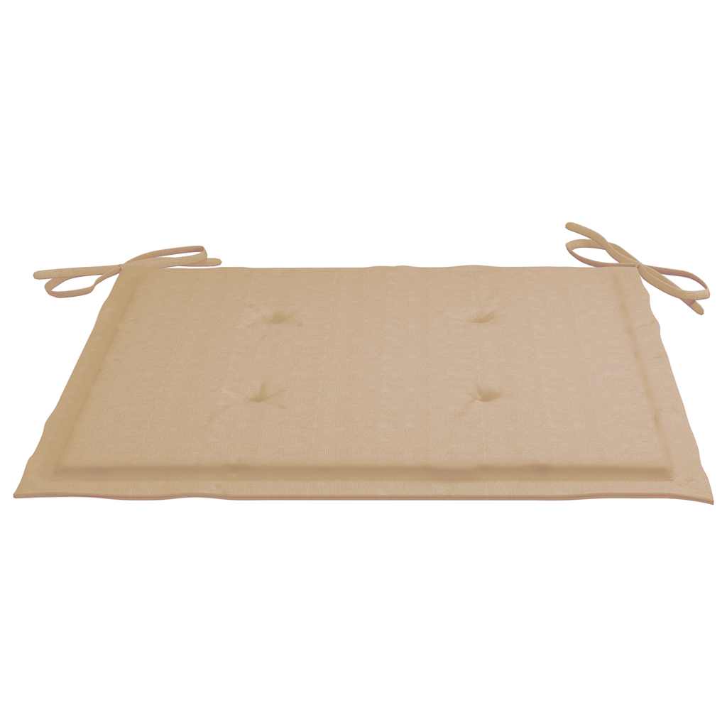 Klappstühle mit beigen Kissen, 4 Stück, Massivholz Teakholz