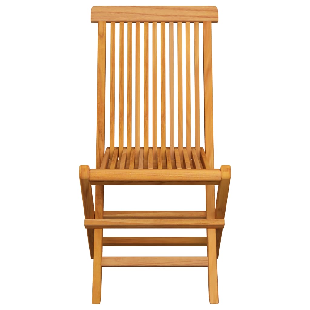 Klappstühle mit grauen Kissen, 4 Stück, Massivholz Teakholz