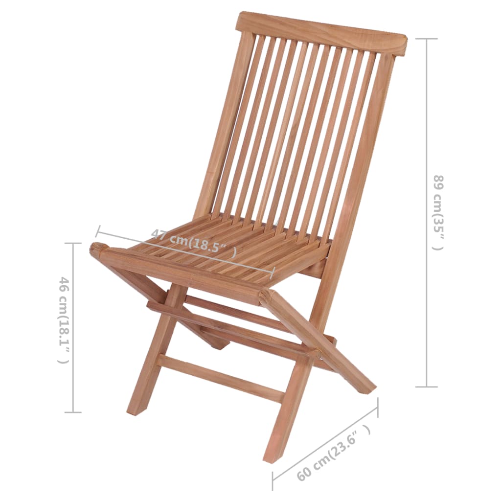 Klappstühle mit blauen Kissen, 4 Stück, Massivholz Teakholz