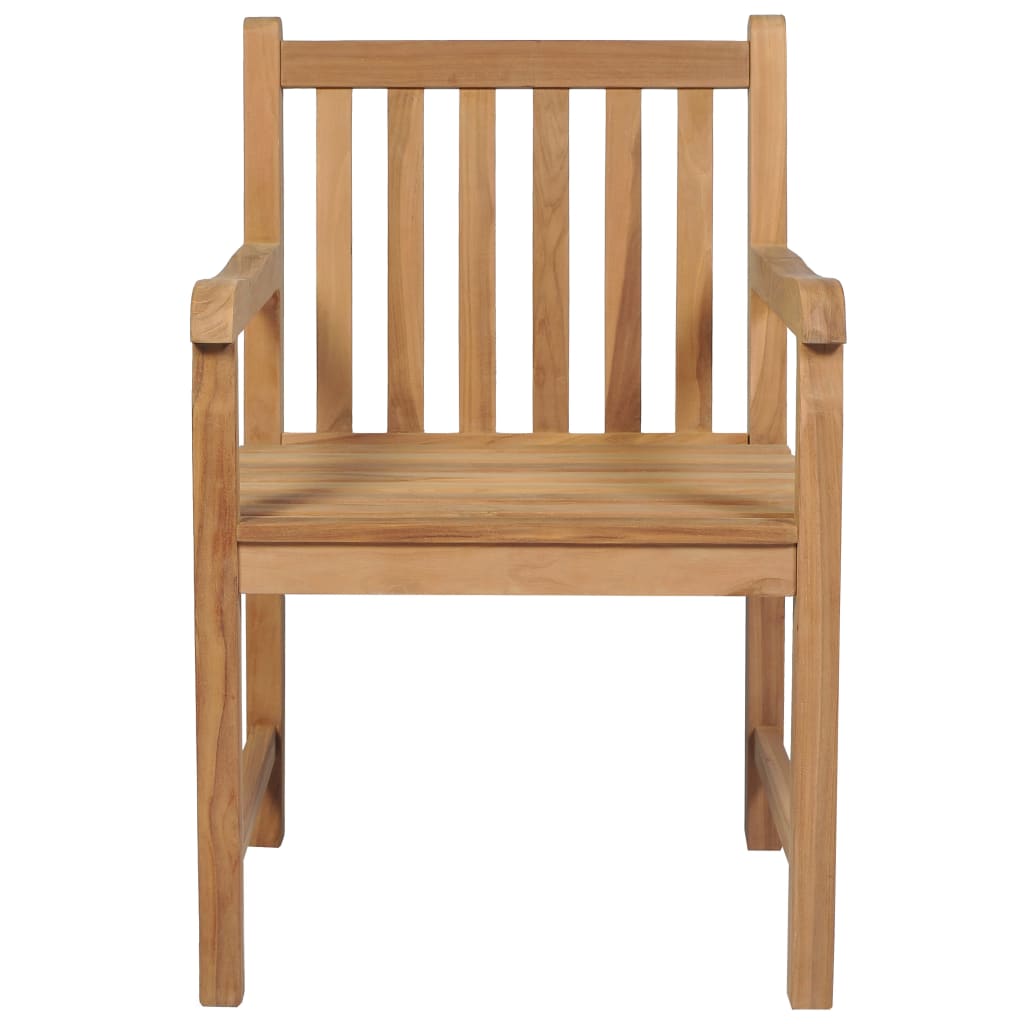 Gartenstühle 2 Stk. mit Cremeweißen Kissen Massivholz Teak