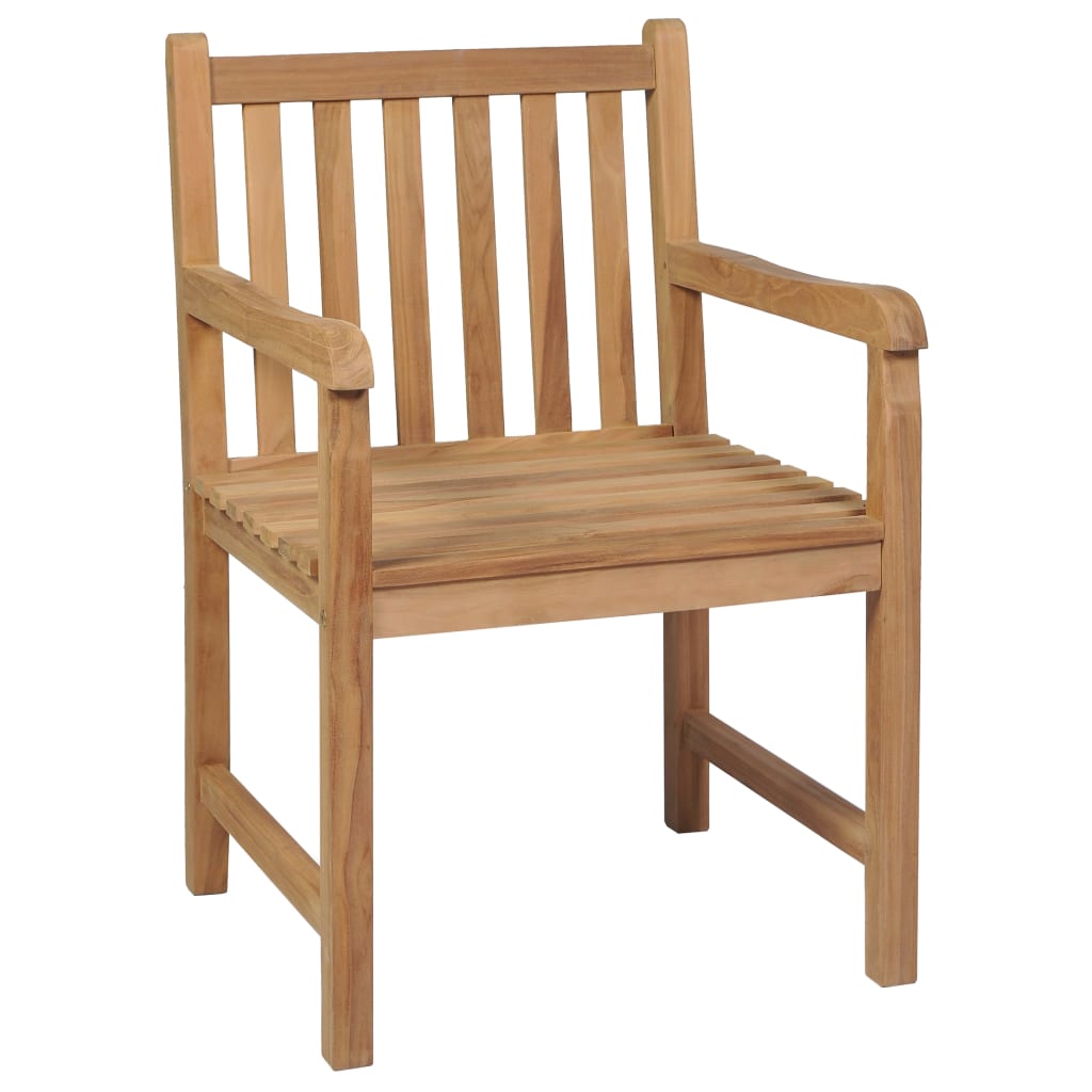 Gartenstühle 2 Stk. mit Cremeweißen Kissen Massivholz Teak