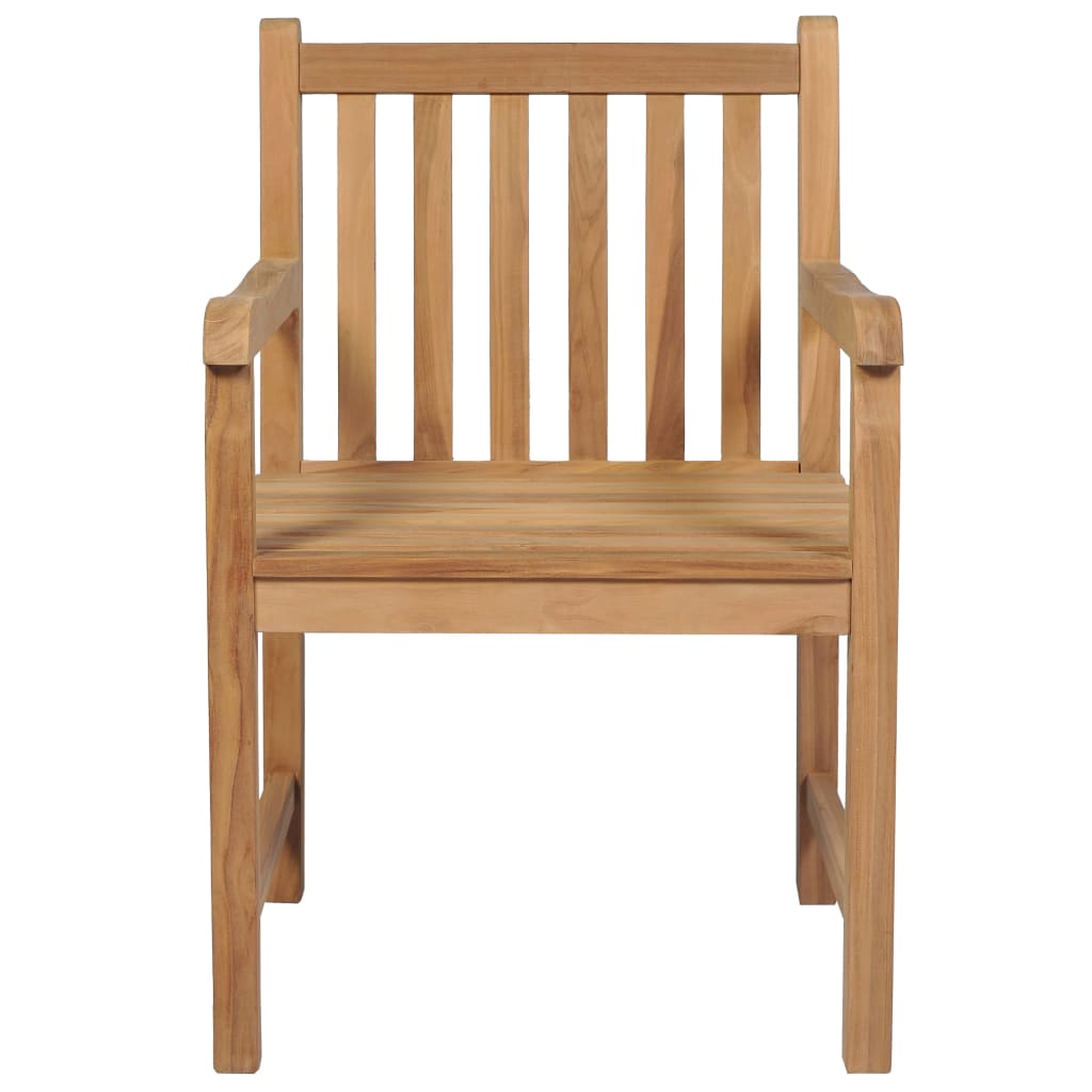 Gartenstühle 2 Stk. mit Cremeweißen Kissen Massivholz Teak
