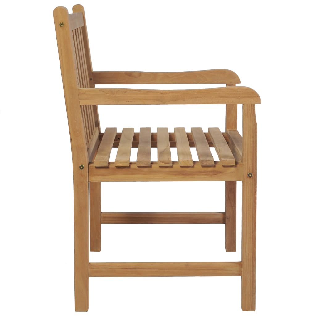 Gartenstühle 2 Stk. mit Cremeweißen Kissen Massivholz Teak