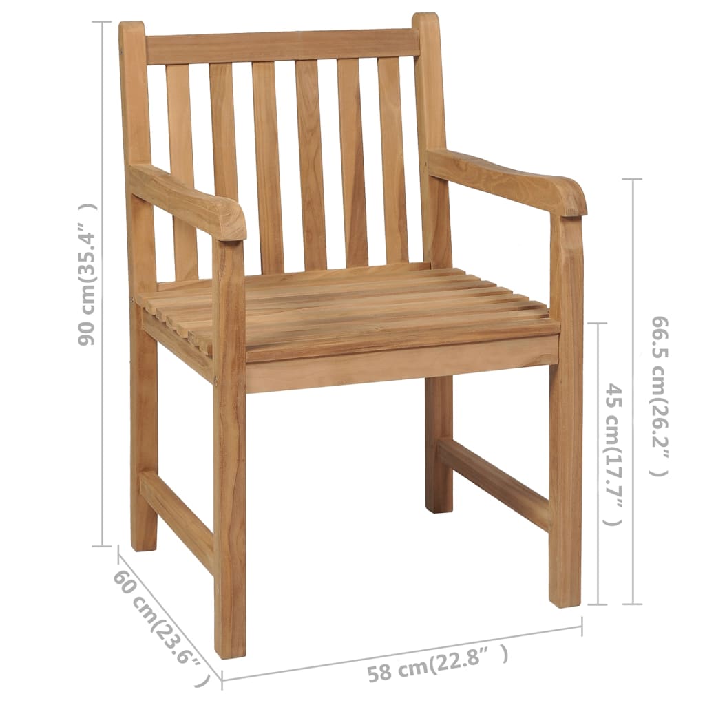 Gartenstühle 2 Stk. mit Blauen Kissen Massivholz Teak