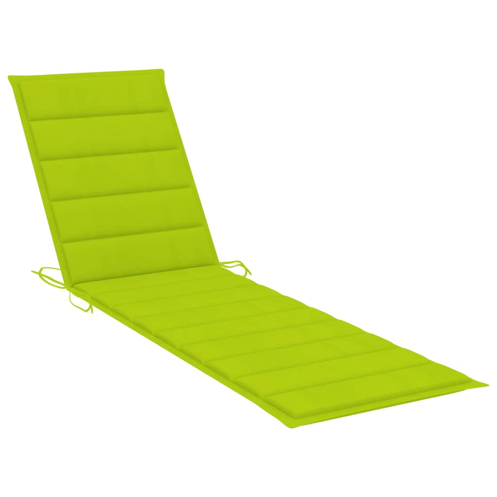Chaise longue avec table et coussin en bois de teck massif