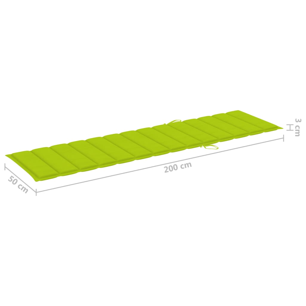 Chaise longue avec table et coussin en bois de teck massif