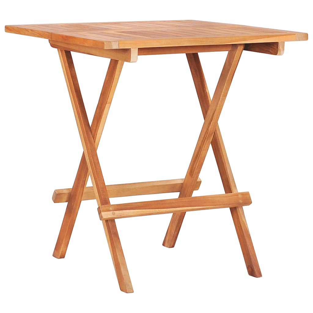 3-tlg. Bistroset mit Cremeweißen Kissen Massivholz Teak