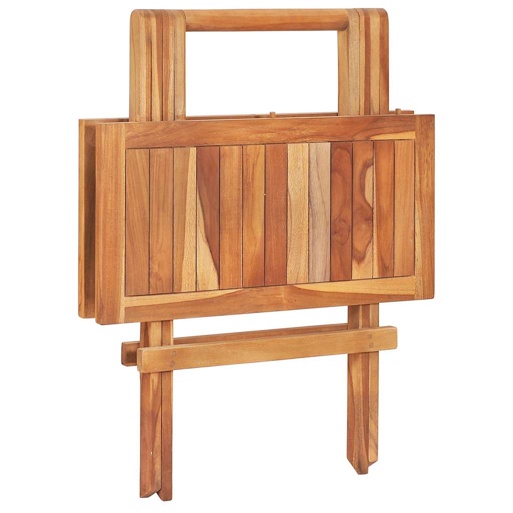 3-tlg. Bistroset mit Cremeweißen Kissen Massivholz Teak