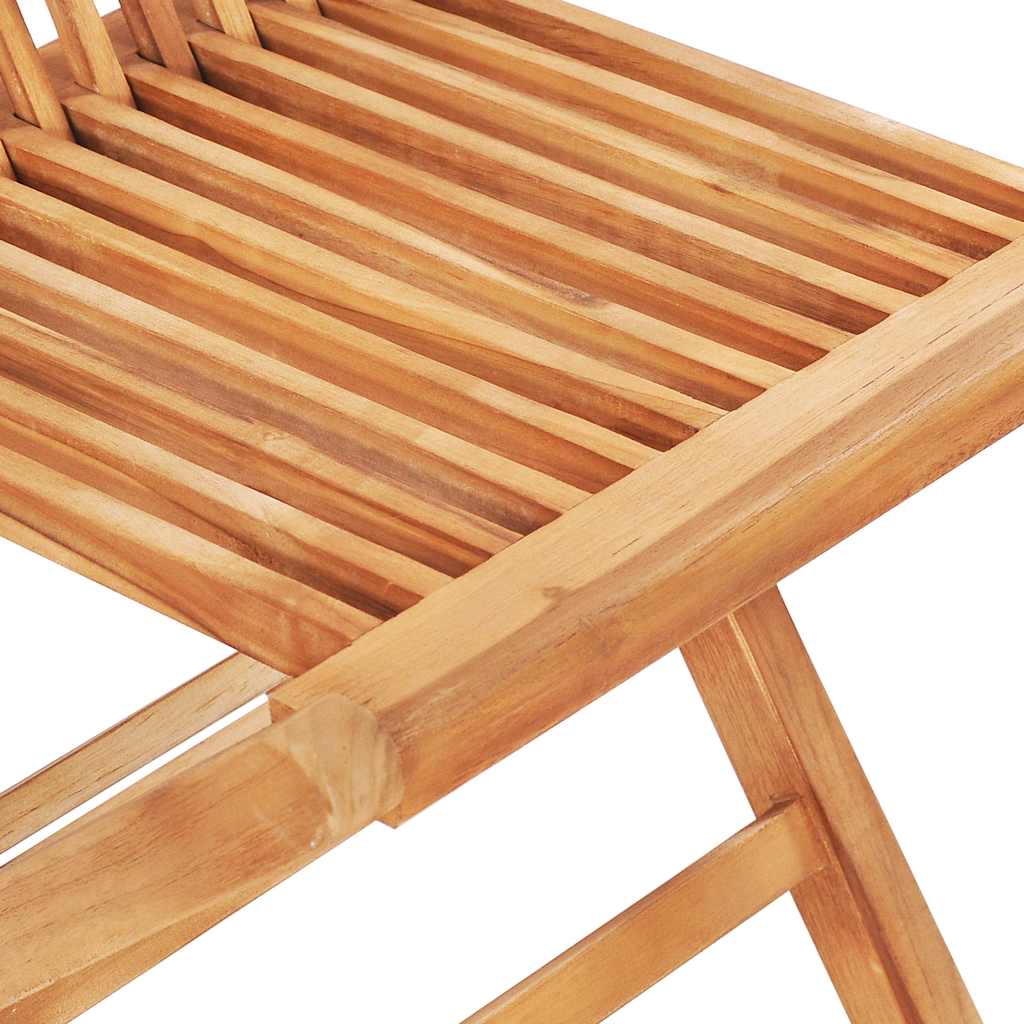 3-tlg. Bistroset mit Beigen Kissen Massivholz Teak