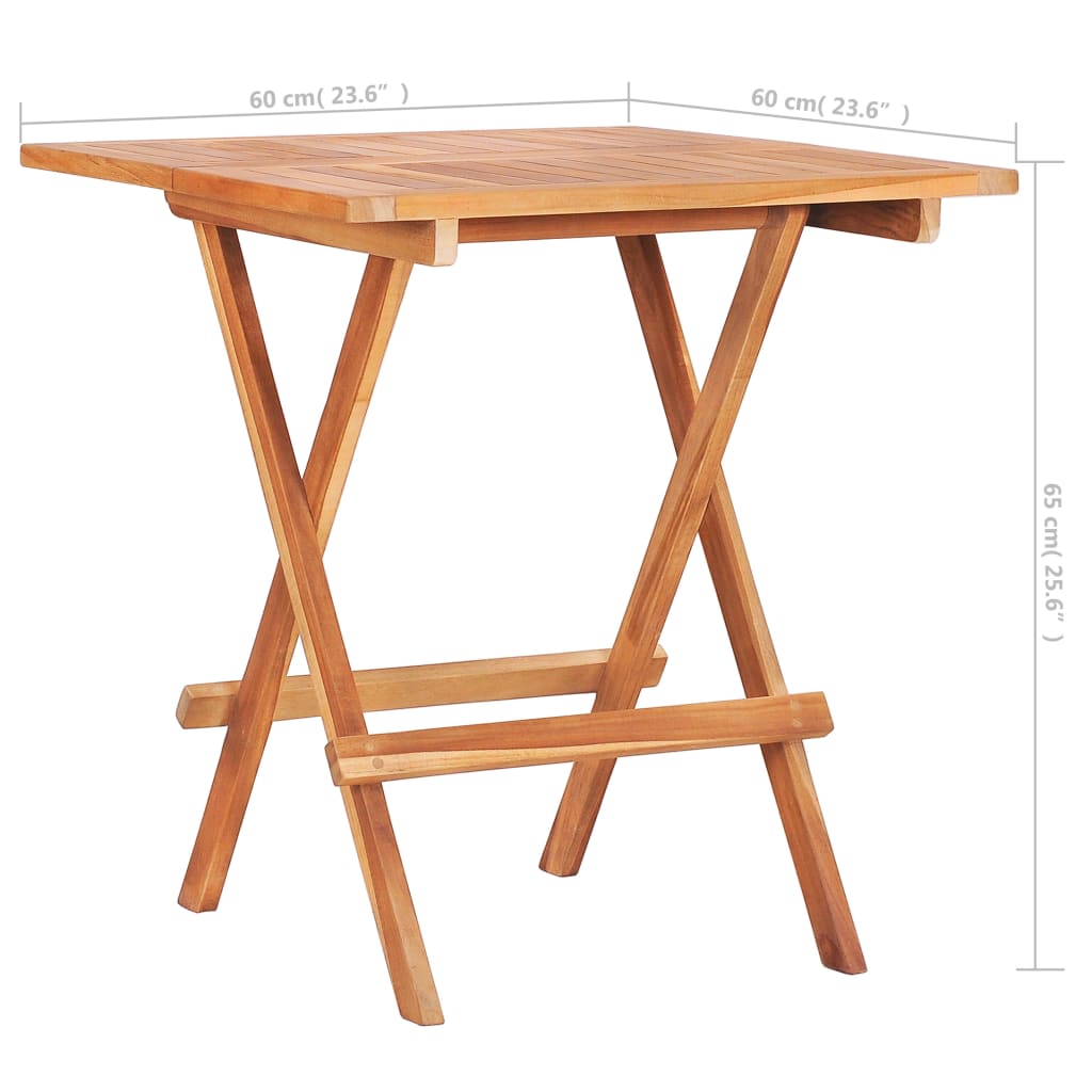 3-tlg. Bistro-Set mit Anthrazit Kissen Massivholz Teak