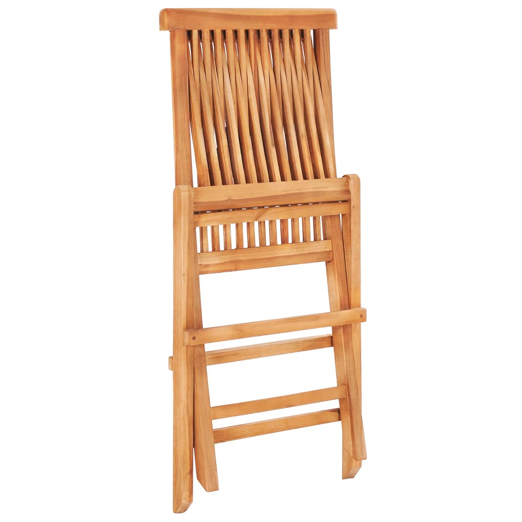 3-tlg. Bistro-Set mit Grauen Kissen Massivholz Teak