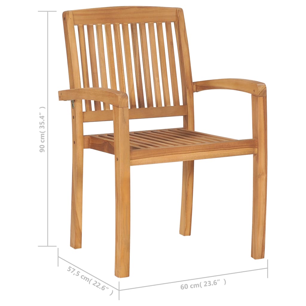 Gartenstühle 2 Stk. mit Cremeweißen Kissen Massivholz Teak