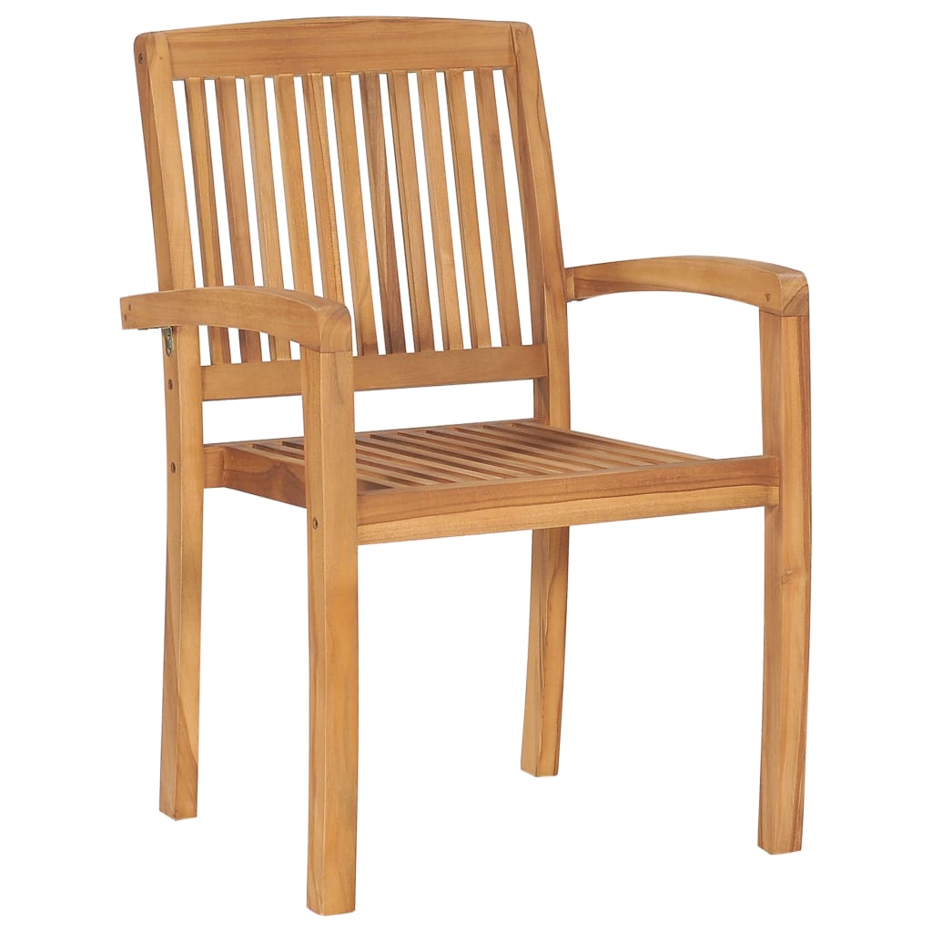 Gartenstühle 2 Stk. mit Cremeweißen Kissen Massivholz Teak