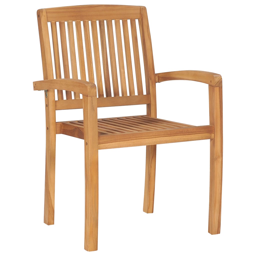 Gartenstühle 2 Stk. mit Blauen Kissen Massivholz Teak