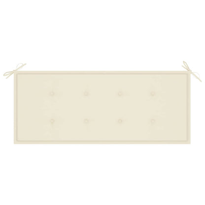 Stapelbare Gartenbank mit Auflage 128,5 cm Massivholz Teak