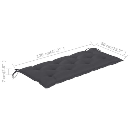 Gartenbank mit Auflage 120 cm Massivholz Akazie